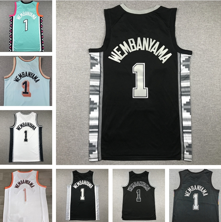 1 Victor Wembanyama DeAaron Fox Devin Vassell Stephon Castle Julian Champagnie Harrison Barnes Keldon Johnson Dylan Harper Luke Kornet Basketball Jersey Men