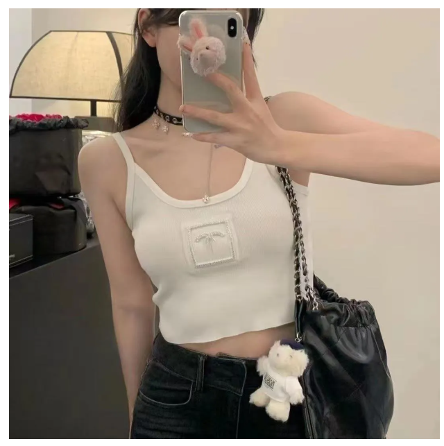 Woman Designer tank top sexy halter tops Summer Womens Croptop knits Tanks Diamond Embroidery T-Shirts Printed Tees Tops Short Street Round Shirt Sleeveless tank top