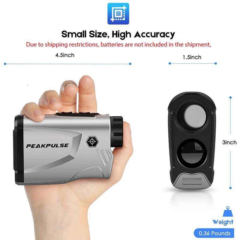 Hunting Range Finder 650 Yards Laser Distance Meter 6X Magnification with Vibration Angle Height Speed Measuring Tool for 26H0326