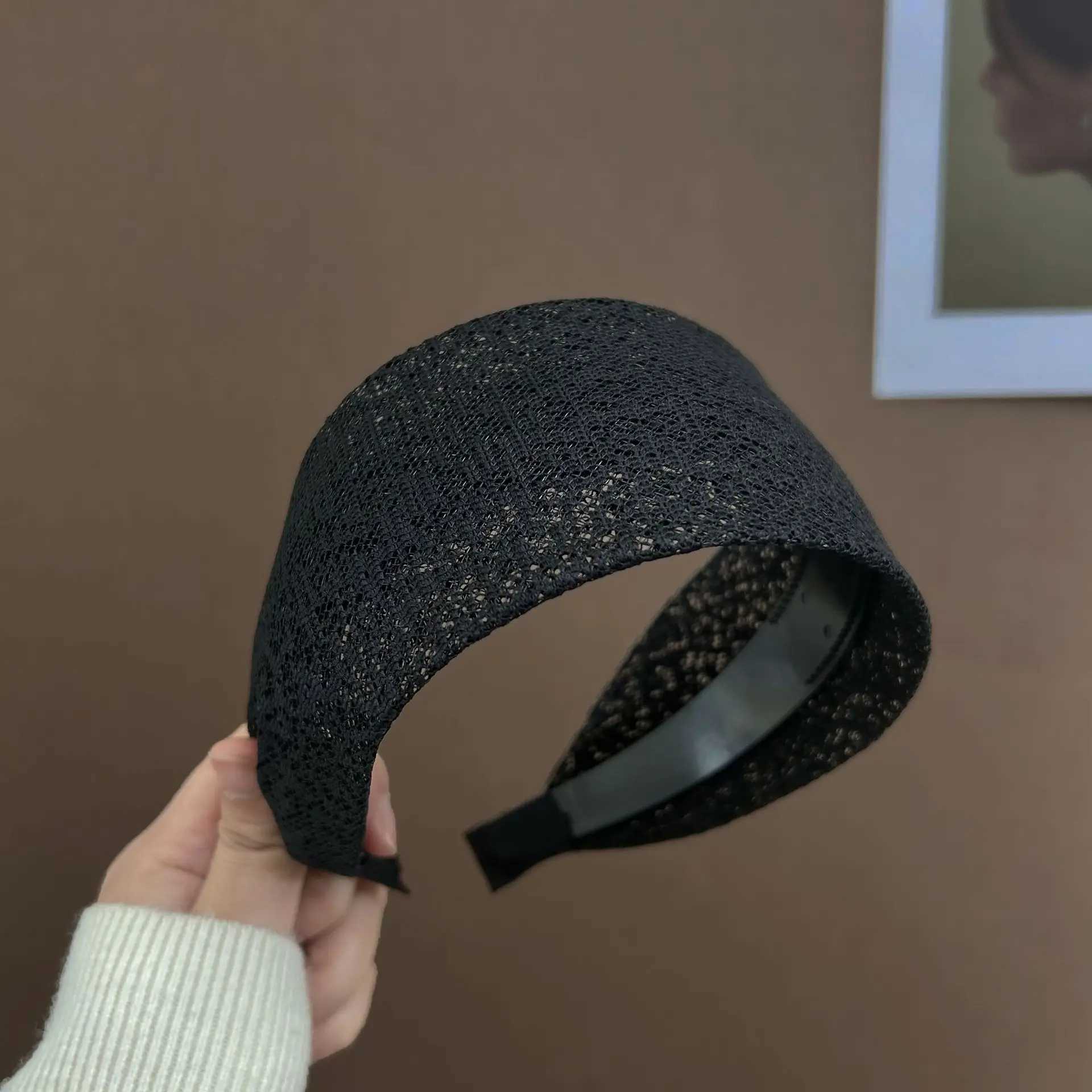 Korean Fabric Wide-edged Headband with Toothed Anti-slip Hairband Covering White Hair Cover Fashion Womens Hair Accessories D260326