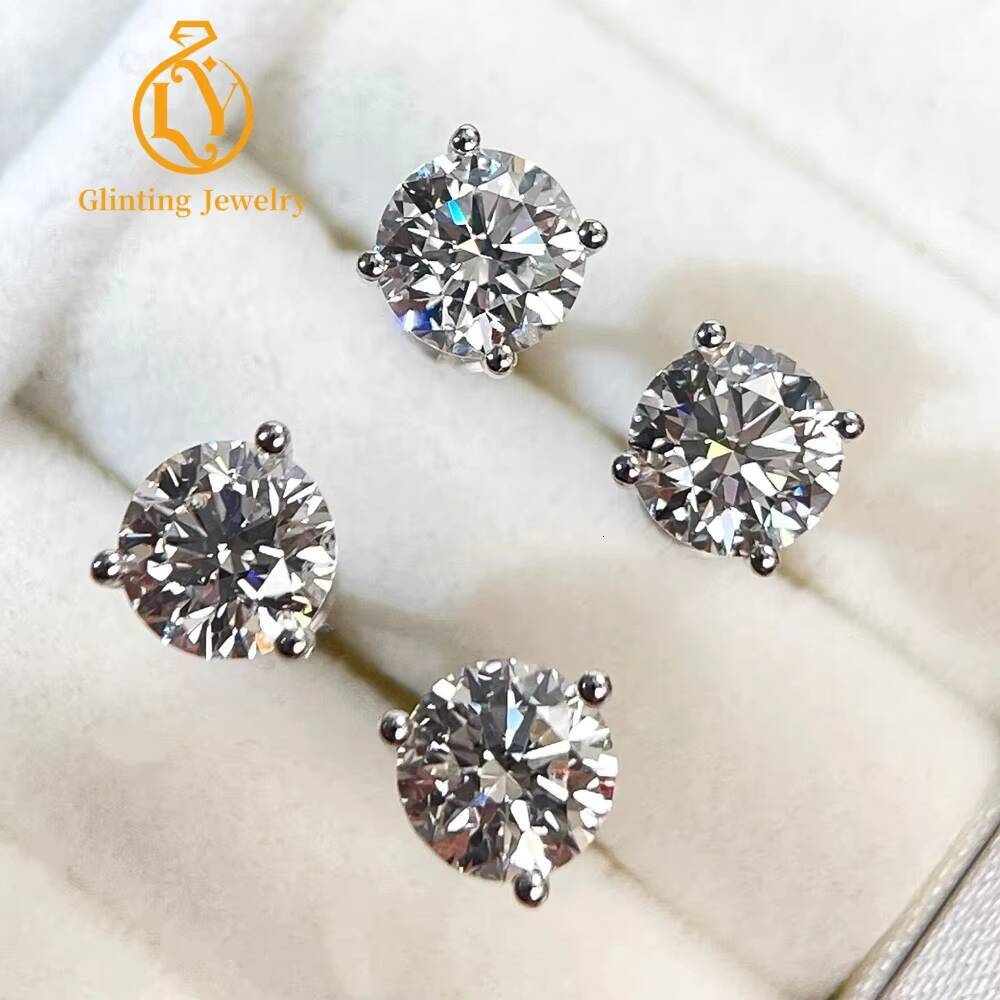 IGI Certified VVS Lab Created Diamond Studs Earrings Men Custom 10K 14K 18K Gold Lab Grown Diamond Earrings Women Jewelry