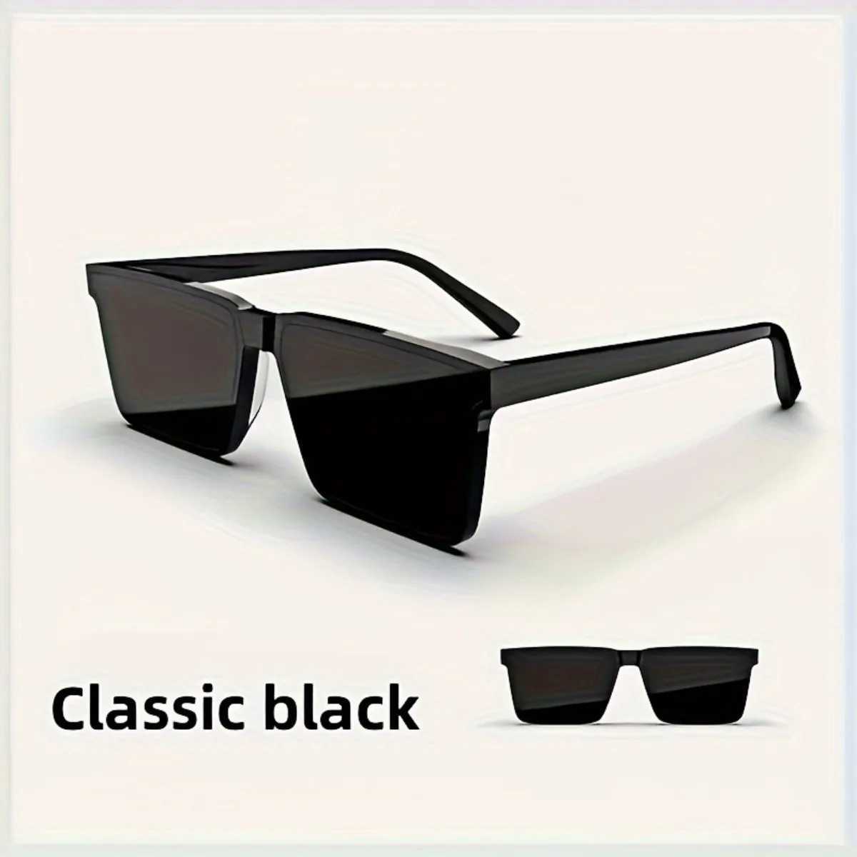 Classic Large Square Frame Fashion Glasses Universal Shades for Men and Women Lens with Protective Films Essentials for Small Fa D260326