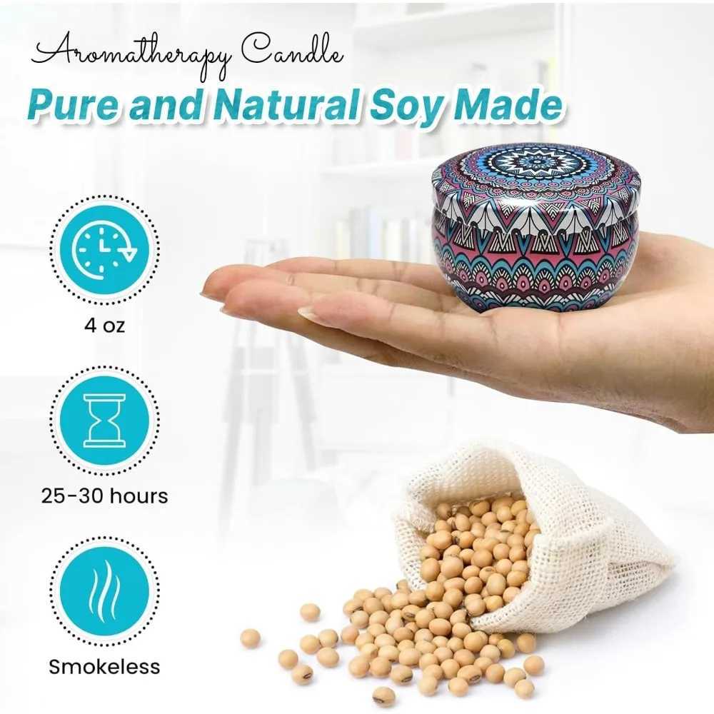 1/4PCS Vintage Scented Candles Soy Wax Candle Jars Flower Fragrance Scent Candle Wedding Ceremony Birthday Gifts Home Decoration H260326