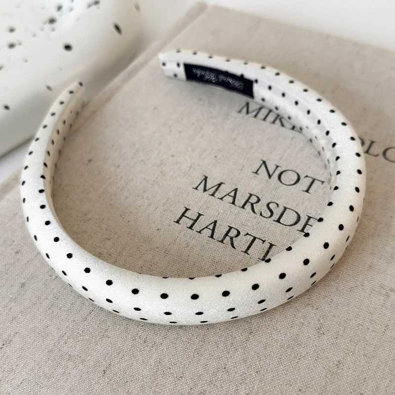 Retro Satin Polka Dot Sponge Headbands for Woman Fashion Temperament Hair Hoop Wash Face Hair Band Female Party Hair Accessories D260326