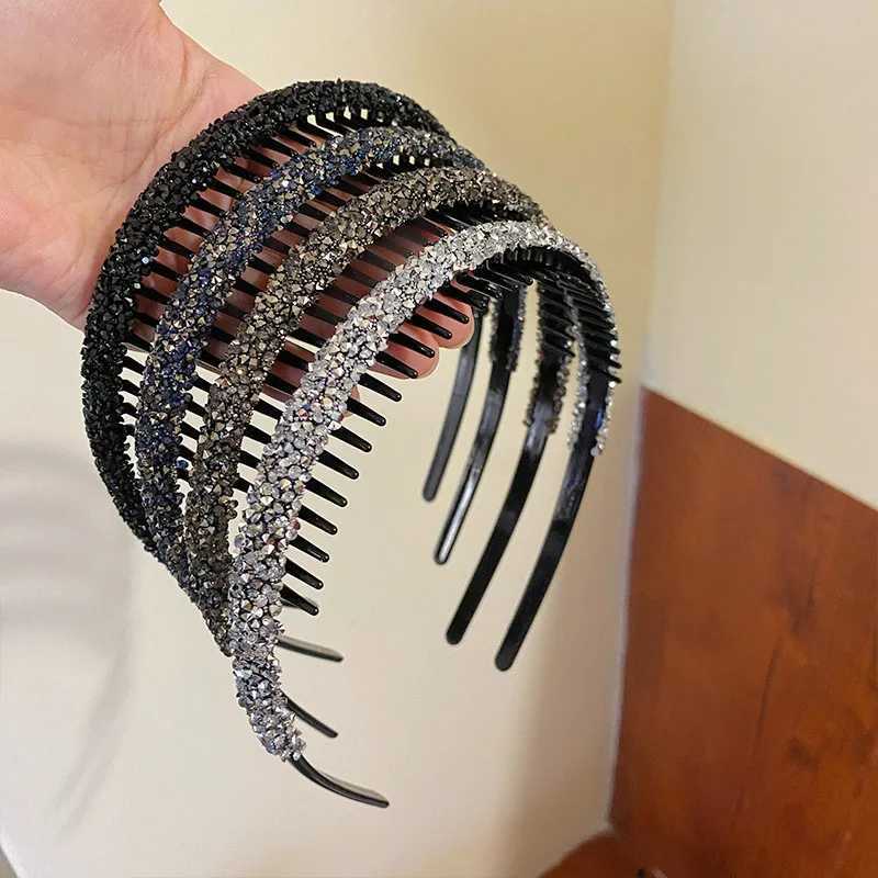 Rhinestone Non-slip Hair Band High Cranial Crown Broken Hair Finishing Headband Face Wash Versatile Hair Accessories D260326