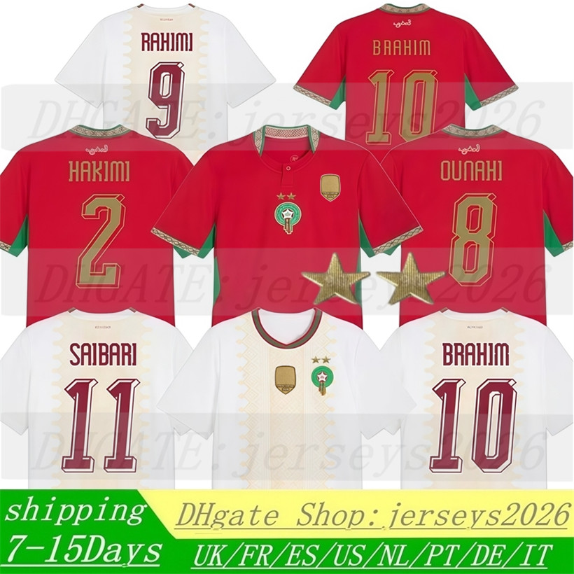 2026 Morocco 2 stars Soccer Jerseys 26 27 Home AWAY Fans Player Men kids Fans Football Jersey Shirts kit HAKIMI BRAHIM EL AYNAOUI ZIYECH SAIBARI S-4XL