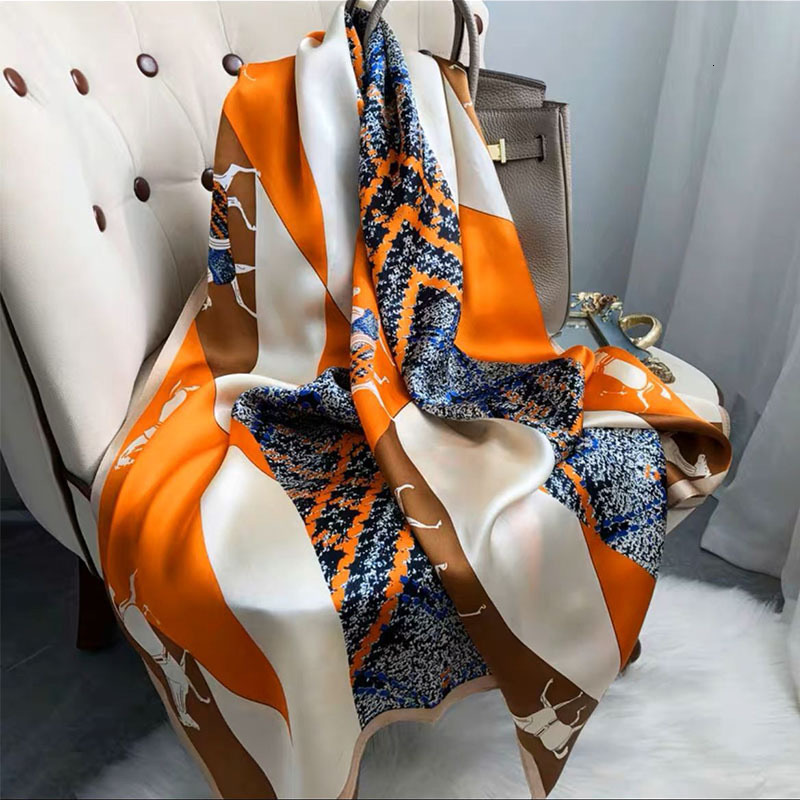 26 Years High-end Feel Imitation Silk Shawl Veil Sunscreen Brocade Long Strip Scarf
