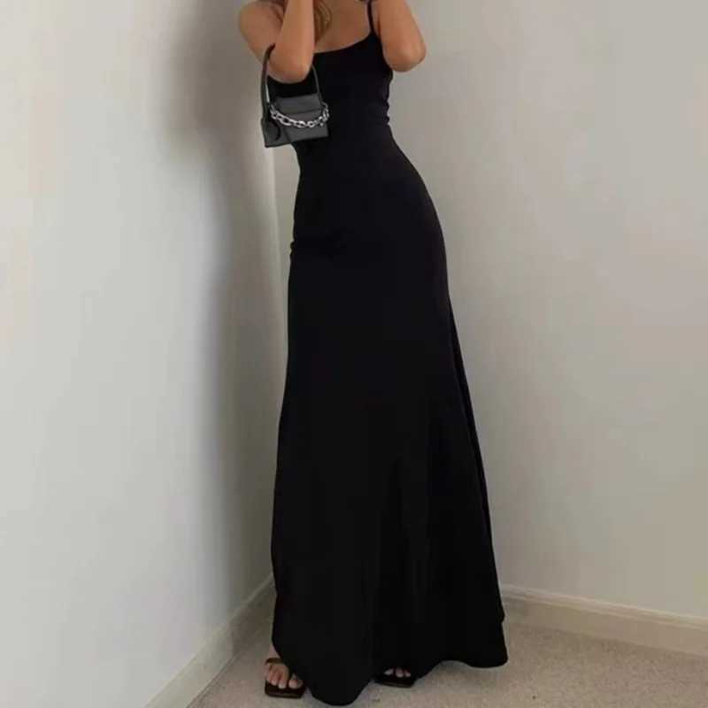 Woman Spring Summer Style Bodycon Dress Female Sexy Sleeveless Spaghetti Strap Split Sheath Dress Vestidos M260326