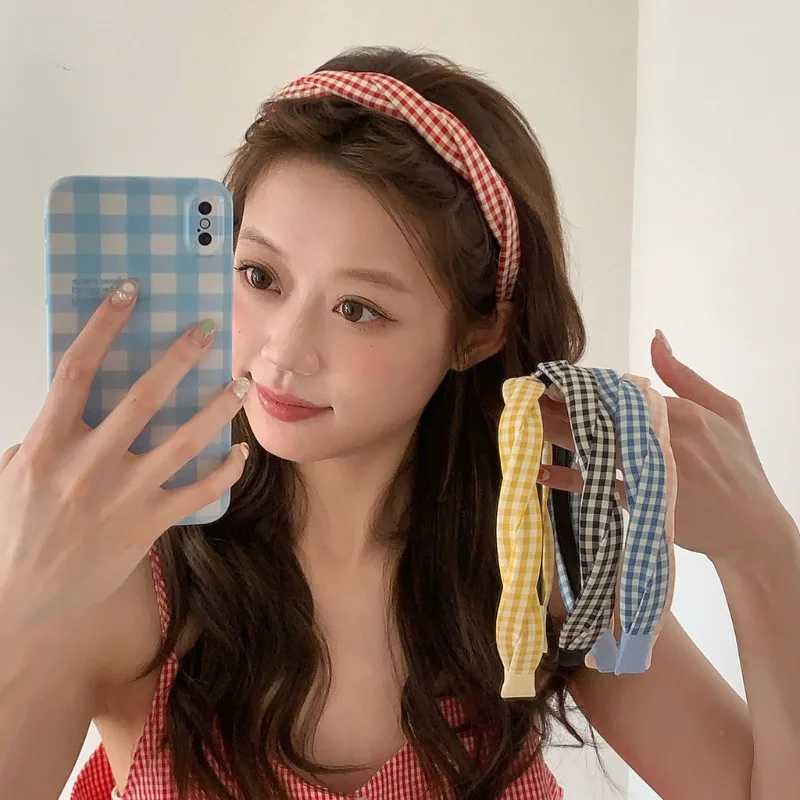 Korean Lattice Twist Headband Womens Toothed Non-slip Hair Band Hair Accessories D260326