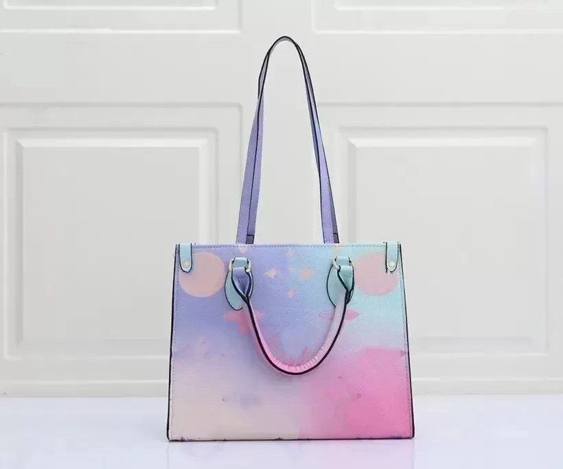 L Fashion Never Sunrise Pastel Classice MM Totes composite Bags Colorful Womens Shoulder Handbag Purse On The Go Tote bag SPRING IN THE CITY Cross Body Wallet 2pcs set