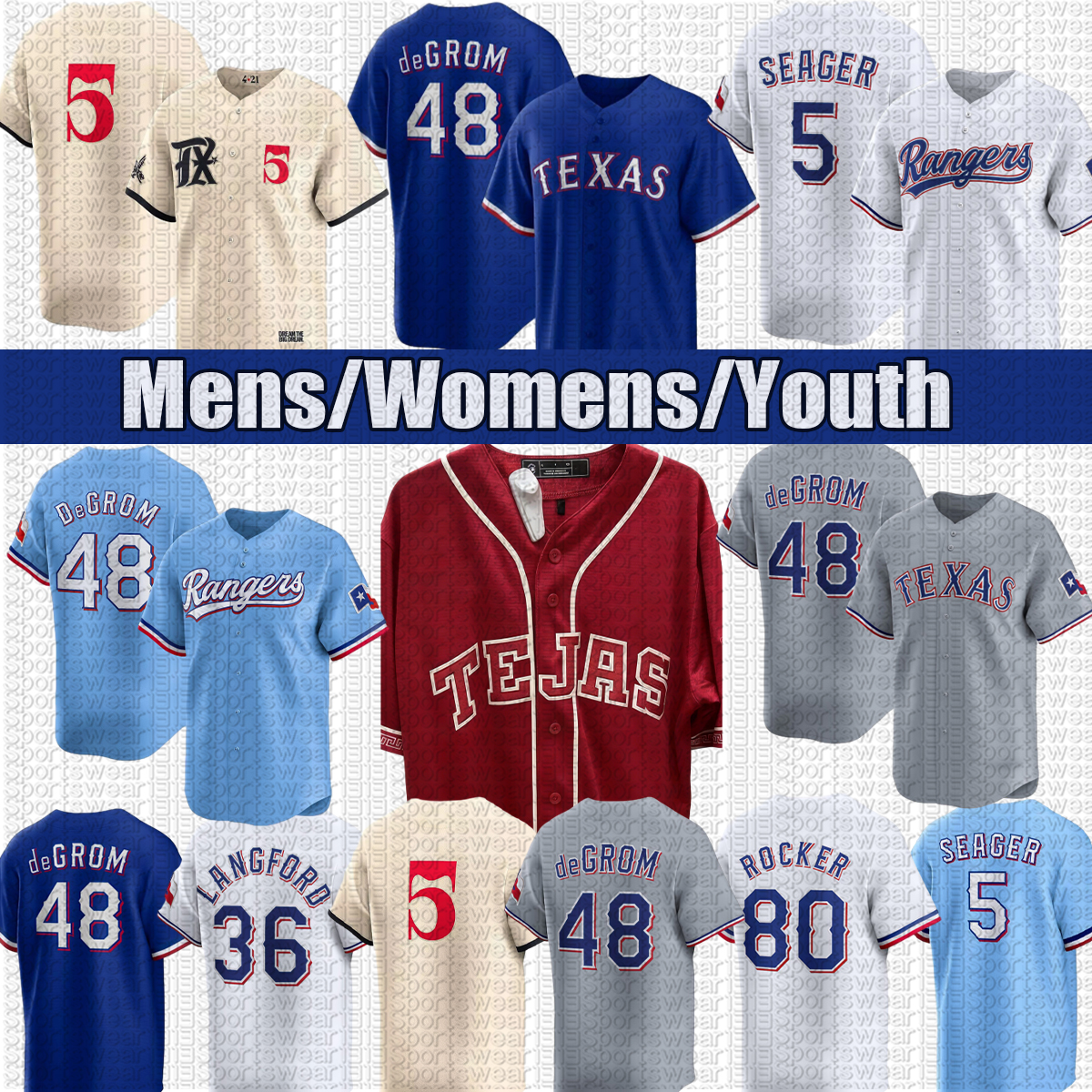 Texas Ranger Baseball Jersey RangersJersey #5 Seager #53 Garcia #2 Semien #17 Eovaldi #32 Carter #3 Taveras #28 Heim Baseball Jerseys