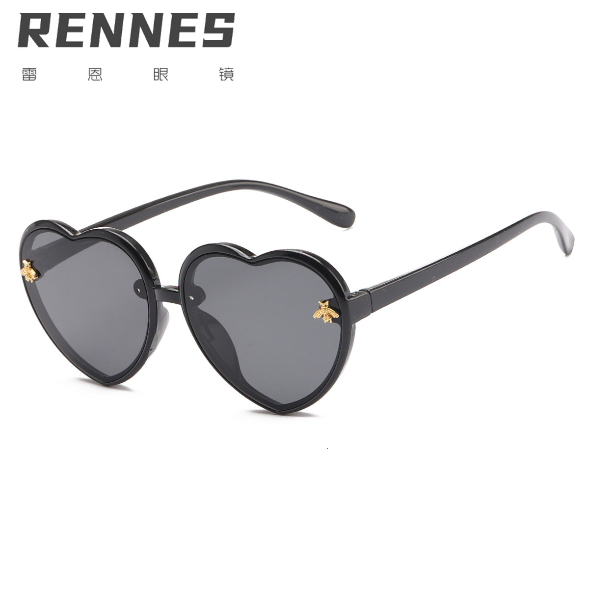 Luxury Brand Designer Sunglasses Rayon New Korean Retro Heart Frame Little Bee Personalized Children's Sunglasses Fashion Children's Sunglas