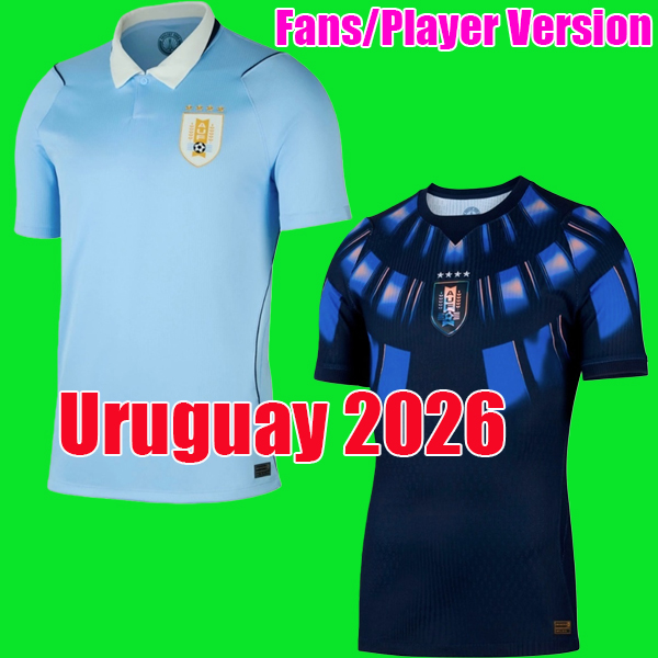 S-4XL Uruguay 2026 World Cup Home Away Kit L.SUAREZ F.VALVERDE Soccer Jerseys R.ARAUJO TORRES OLIVERA D.NUNEZ AUF Football men shirt uniforms Fans player version jersey