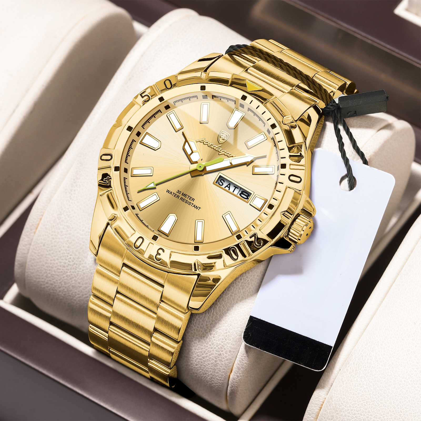 Dual-calendar Men's Watch Green Diver's Style - Fashionable And Trendy Quartz Watch Designer Watch Business Watch Outdoor Sports Watch