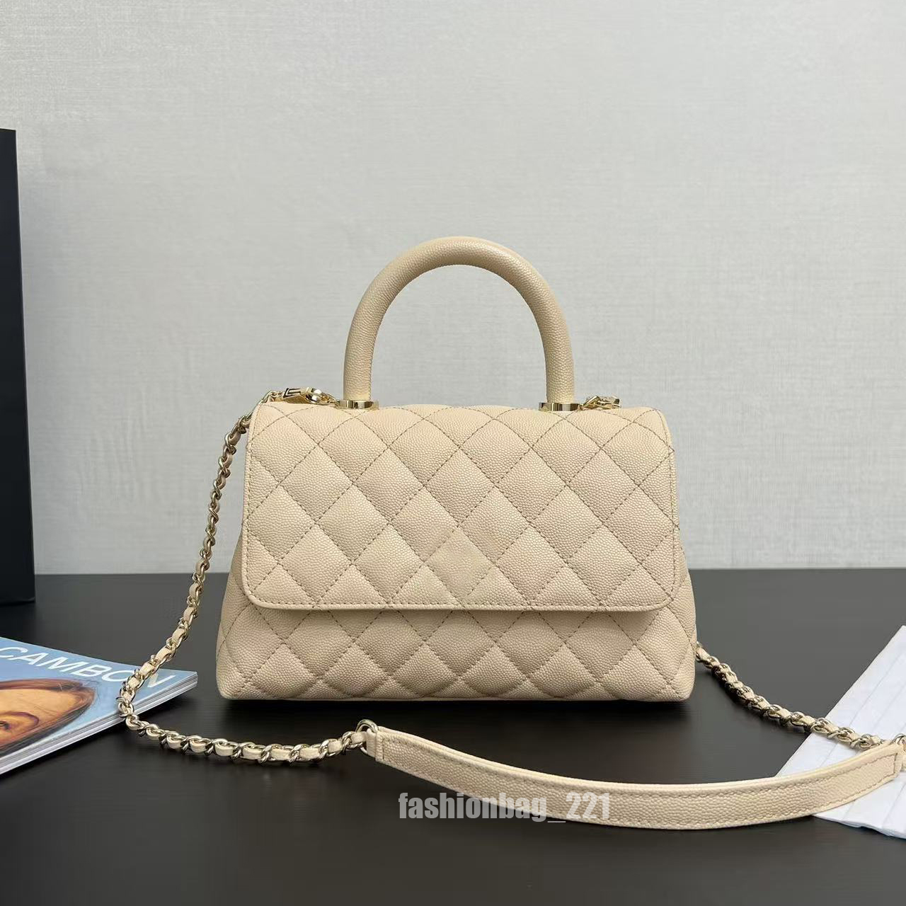 Designer Bag Classic Pebbled Cowhide Tote Bag Burgundy Lizard Skin Texture Handle 23 New Model Work Travel Shopping Daily Carry Makeup Pouch