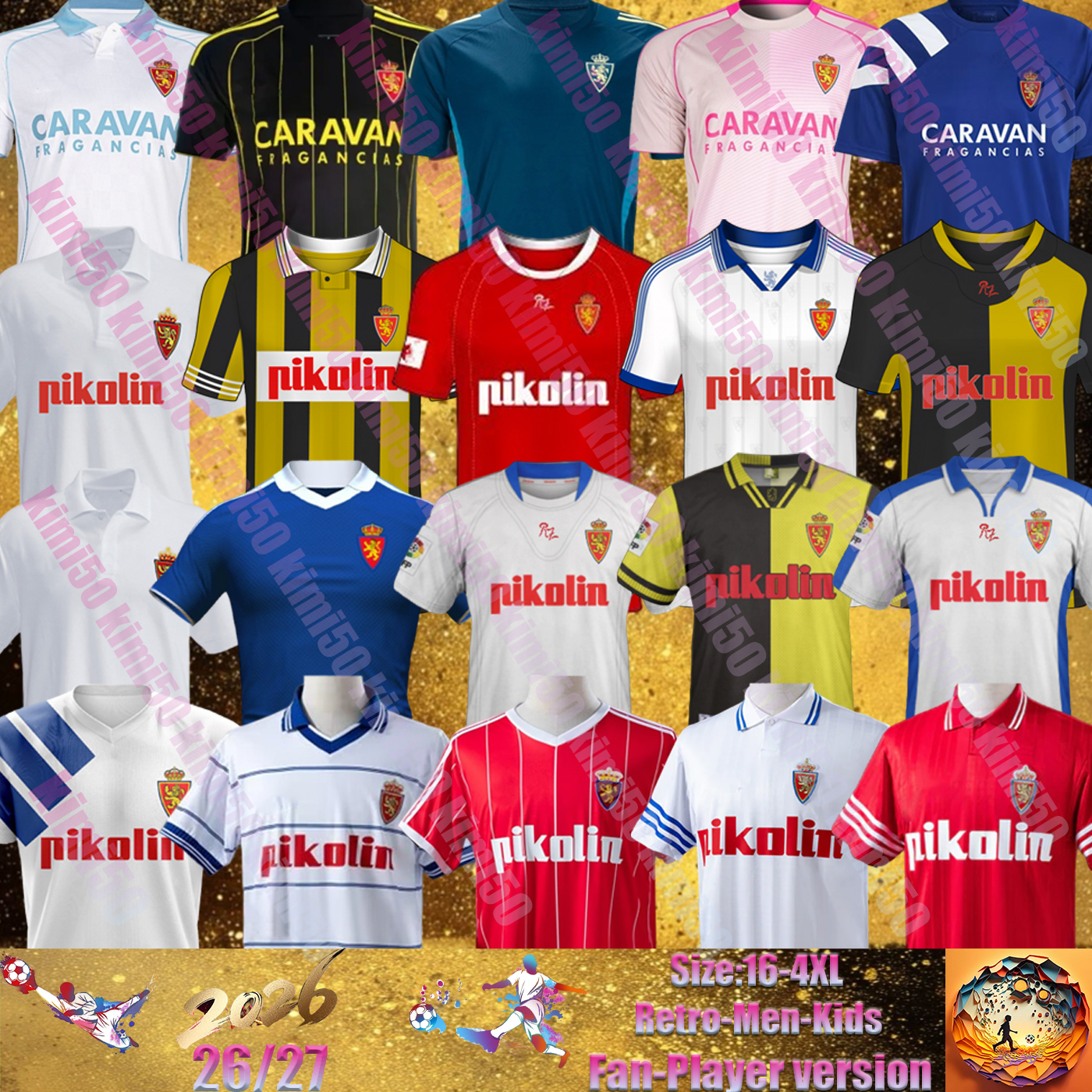 25 26 27 Real Zaragoza Soccer Jerseys retro 1992 1993 95 96 97 98 01 02 SOBERON LISO AKETXE ZAPATER BERMEJO SIMEONE IVAN RATON NARVAEZ FRANCHO men Football Shirt kids kit