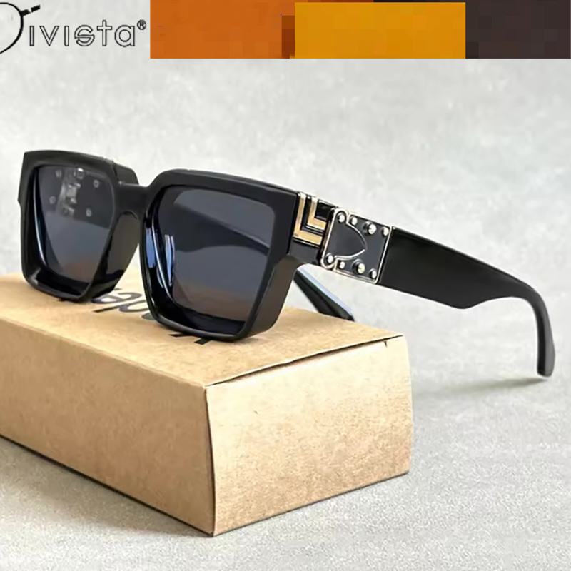 Millionaire Square Sunglasses Men Vintage Luxury Brand Designer Trendy Glasses Women Retro Black Shades Famous Oversized Steampunk IVSTA Fashion Acces