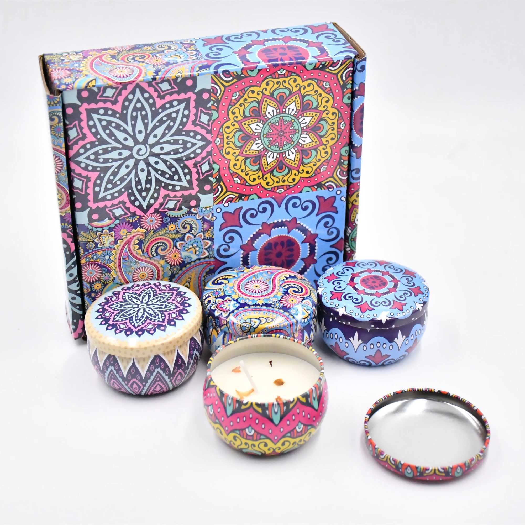 Set Of 4 Scented Candle Boxes 4 Fragrances Candles For Stress Relief Relaxation Yoga And Holiday GiftsColor box packing H260326