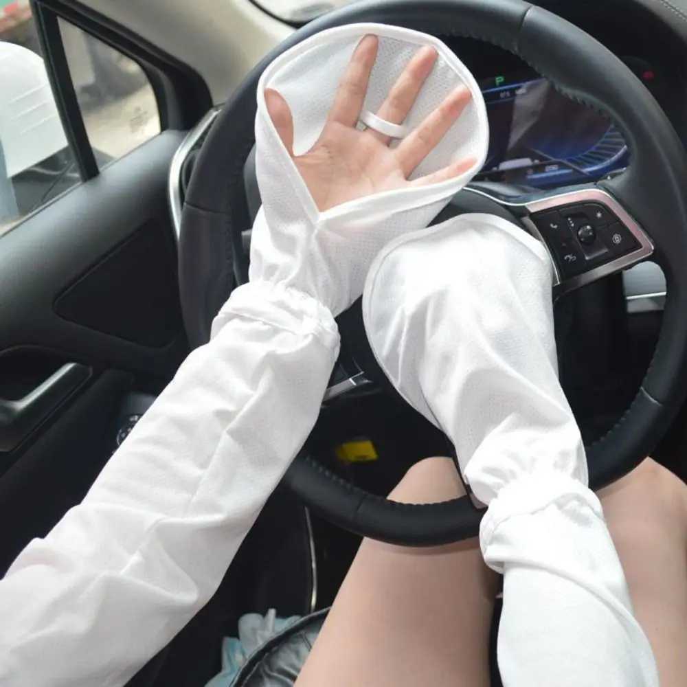 Simple Anti-UV Sun Protection Sleeves Breathable Sunscreen Cycling Arm Cover Loose Casual Ice Silk Sleeve Summer Use D260326