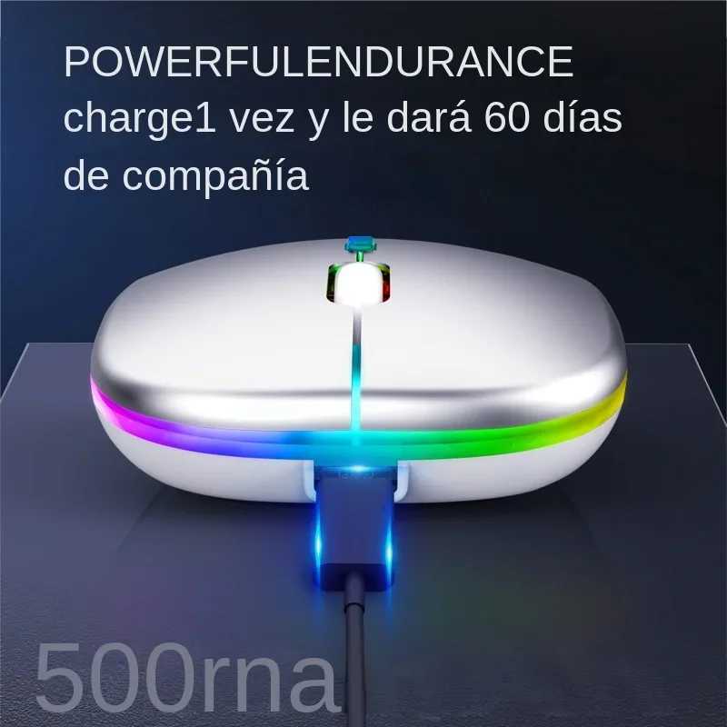 Wireless Bluetooth 52 Luminous Mouse USB Charging 24GHz Wireless Mouse 1600DPI Portable Gaming Mouse for Tablet Phone Computer D260327