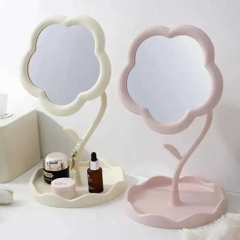 Makeup Dressing Mirror Floral Pattern Office Dormitory Decoration High-end Style Bedroom Home Supplies H260327