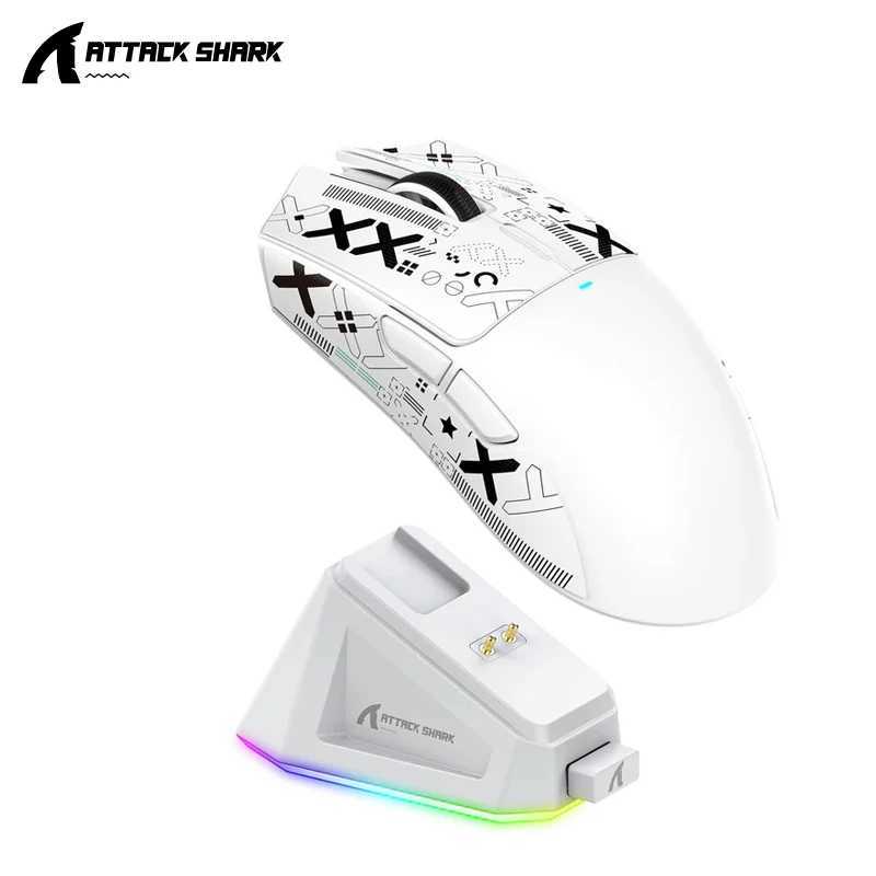 Attack Shark X11 Mouse PAW3311 Wireless 1K Hz Macro Magnetic RGB Docking Charger for Gaming D260327