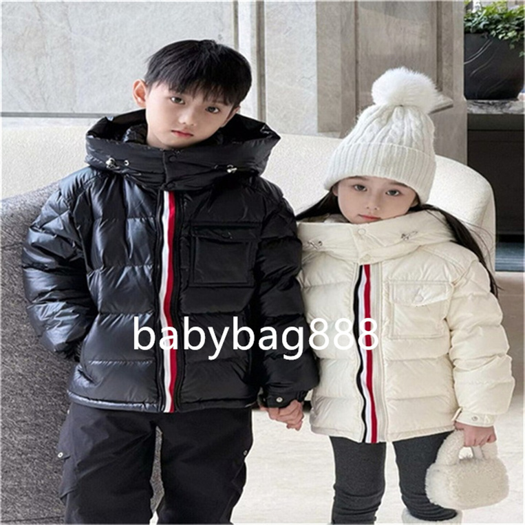 New brand kid hoodies kids designer coat baby down jacket fasion 100% goose down filling comfortable warm white black girl boy school coats pink jackets A1