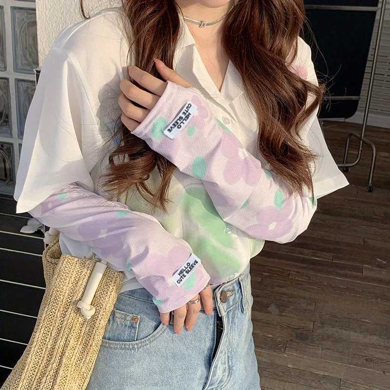 1/4Pairs Women Ice Silk Sleeves Breathable Loose Fit Sun-Proof Cooling Travel Arm Covers Summer Flower Outdoor Sport Sleeves D260326