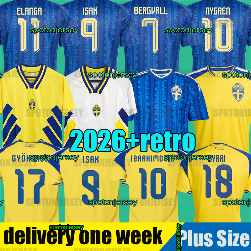 2026 2027 SWEDEN soccer Jerseys 2026 world cup Gyokeres ISAK Elanga Bergvall Larsson Nygren uniform Home Away kidFootball Shirt SWEDEN jersey 2026