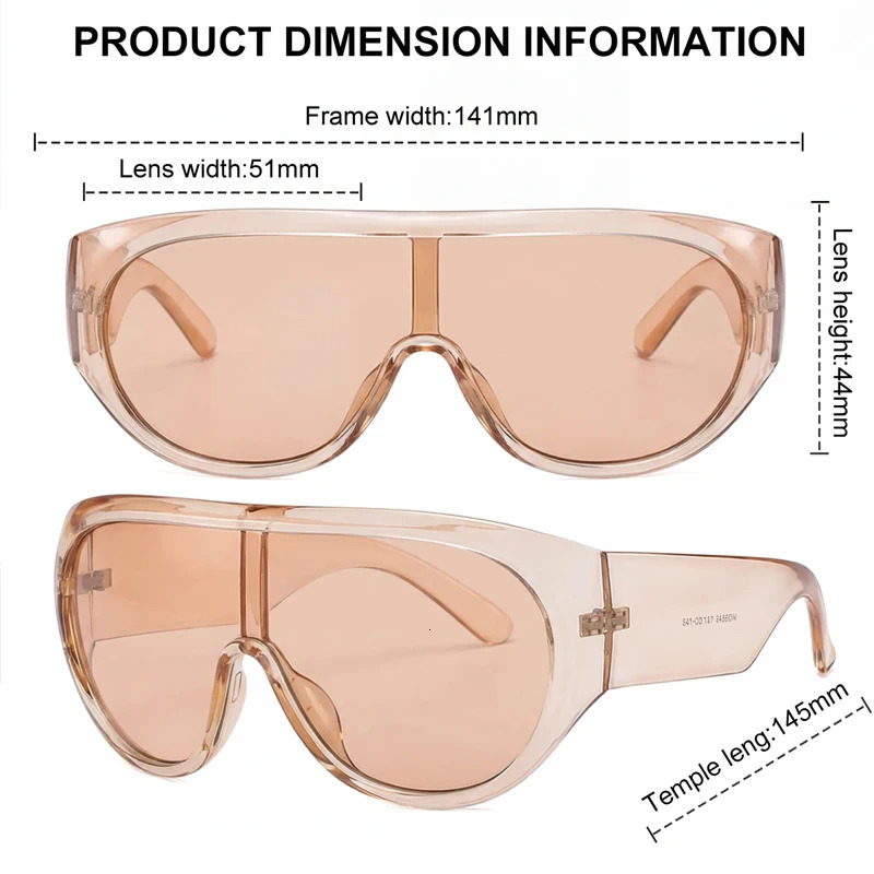 Oversized Shield Mask Sunglasses Women Y2K Futuristic Visor Big Frame Wrap Around Shades Brown Tinted Retro Windproof Eyewear 260326