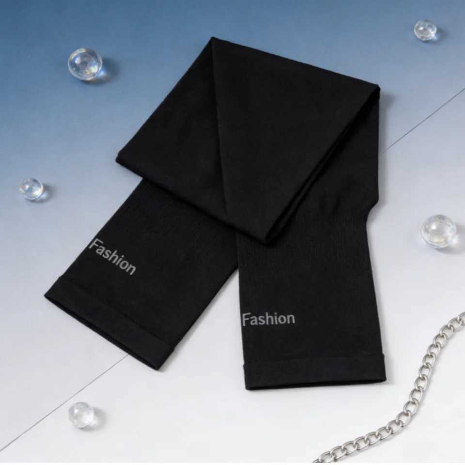 Black Fingerless Ice Silk Sun Protection Arm Sleeves Unisex Summer Cycling Outdoor Sports Arm Cover Sunscreen Breathable Thin St D260326