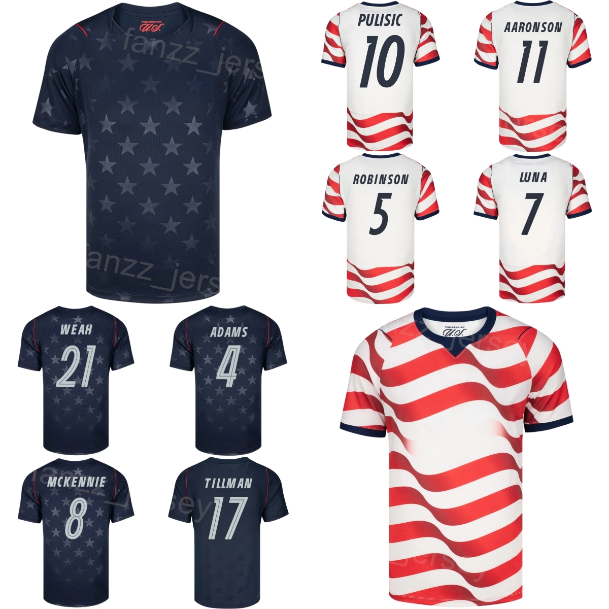 National World Cup 2026 Soccer US Jerseys Mens 10 PULISIC 7 REYNA 8 McKENNIE 9 BALOGUN 5 ROBINSON 3 RICHARDS 21 WEAH 1 TURNER 9 PEPI 11 AARONSON Football Shirt Kits