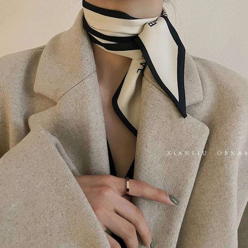 2026 New Luxury Brand Tarot Women Scarf Bag Hair Skinny Silk Scarves Design Foulard Neckerchief Headband For Ladies 26H0327