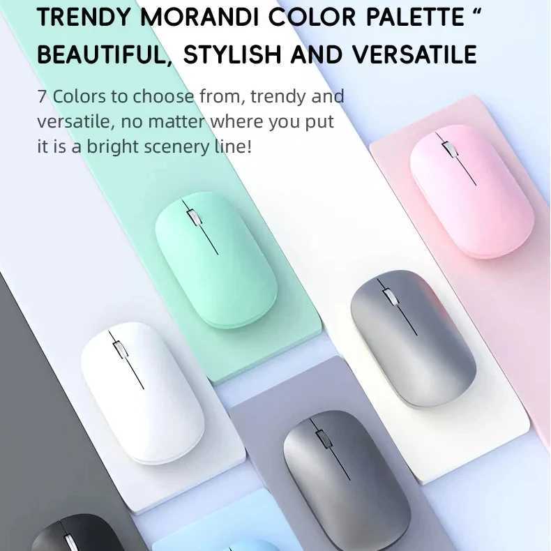 Wireless Mouse Bluetooth Silent 24G Dual-mode Type-C Charging Ergonomic Morandi Portable Laptop Office Gaming Mouse New D260327