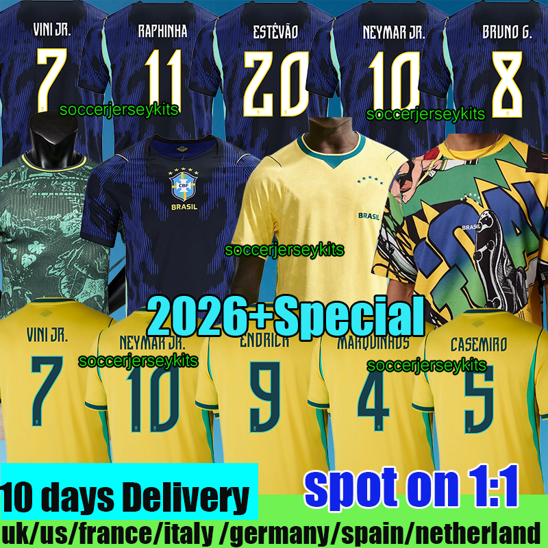 brazil Jersey 2026 World Cup MARQUINHOS BRUNO G RODRYGO jesus speical VINI JR RAPHINHA MARTINELLI maillots 4XL Players Women's Kids Football Shirt Camiseta de futbol