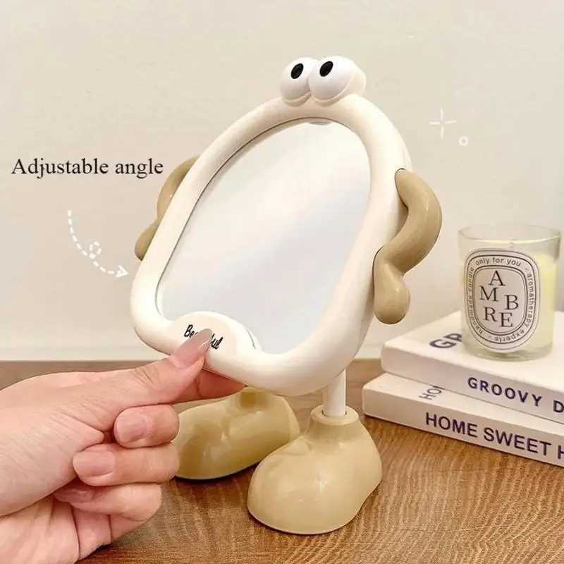 Cartoon Makeup Mirror Desktop Vanity Mirror with Stand Cute Portable Cosmetic Mirror for Students Home Use H260327
