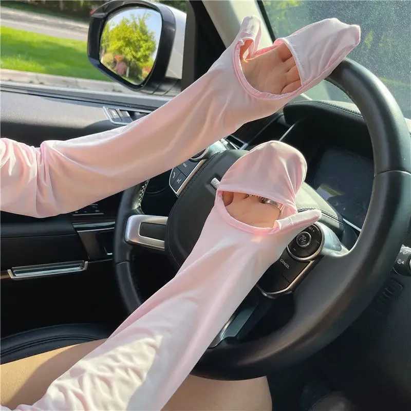 Summer Ice Sleeve Gloves Womens Summer Driving Sun Protection Arm Sleeves Loose Breathable Arm Guard UV Outdoor Oversleeves D260326