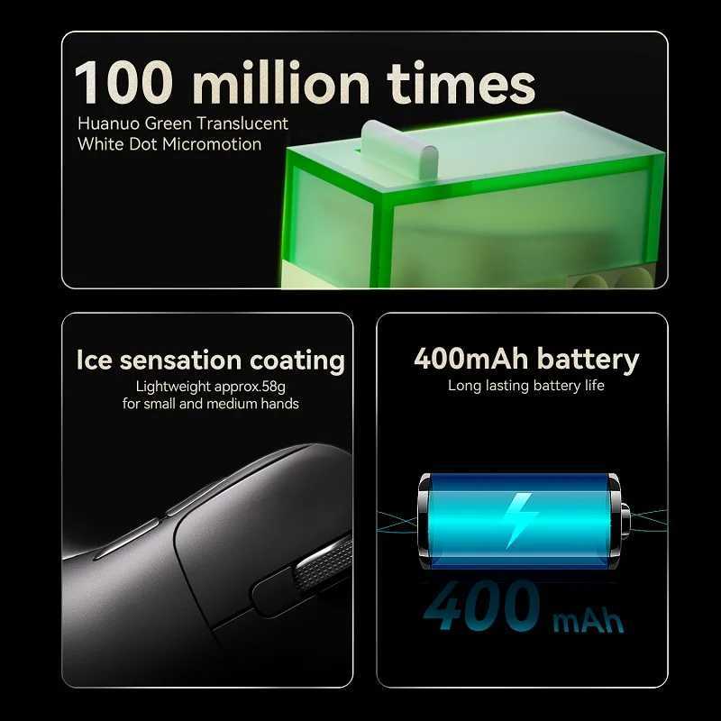 Ajazz AJ179 Apex PAW3950 Wireless Gaming Mouse with RGB Charging Dock Computer Macro Mouse GamerLightweight Ergonomic PC Mice D260327