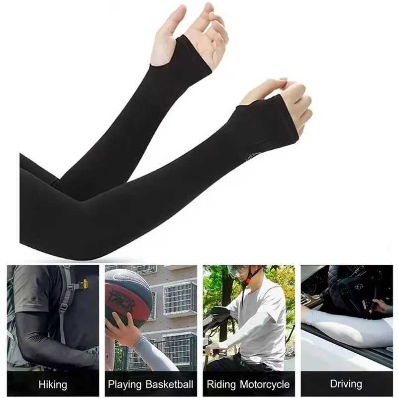 Summer Thin Cycling Ice Silk Sleeves for Men and Women Outdoor Sports Driving UV Protection Cycling Arm Covers D260326