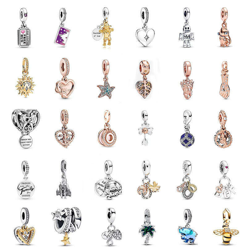 2026 Designer Charms for Bracelet Curved Gemstone Bead Heart-Shaped Loose Silver-Plated Beads Designer Jewelry Zircon DIY Accessories