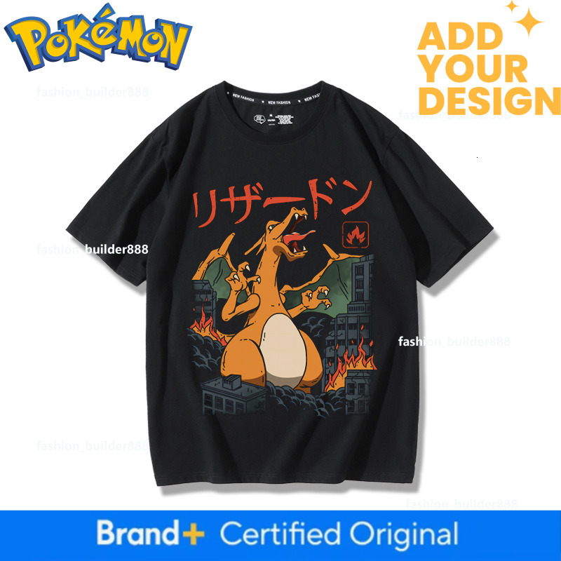 Pokemon T-Shirt: Squirtle Bulbasaur Gengar Charizard Snorlax Anime Merchandise Retro Short-Sleeve Men's T-Shirt