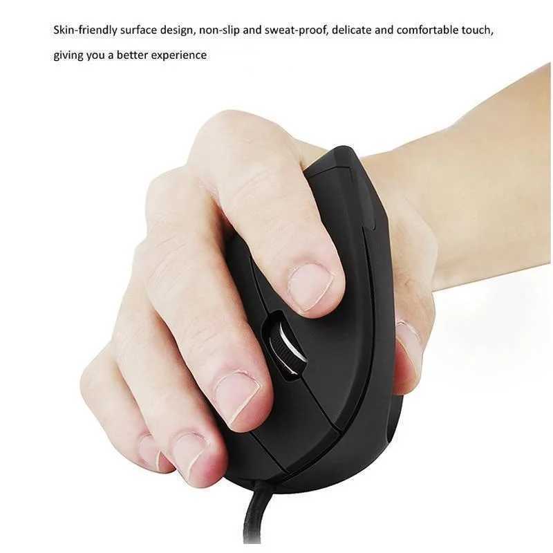 Wired Right Hand Vertical RGB Mouse Ergonomic Gaming Mouse 3200DPI USB Optical Wrist Healthy Mause for PC Computer D260327