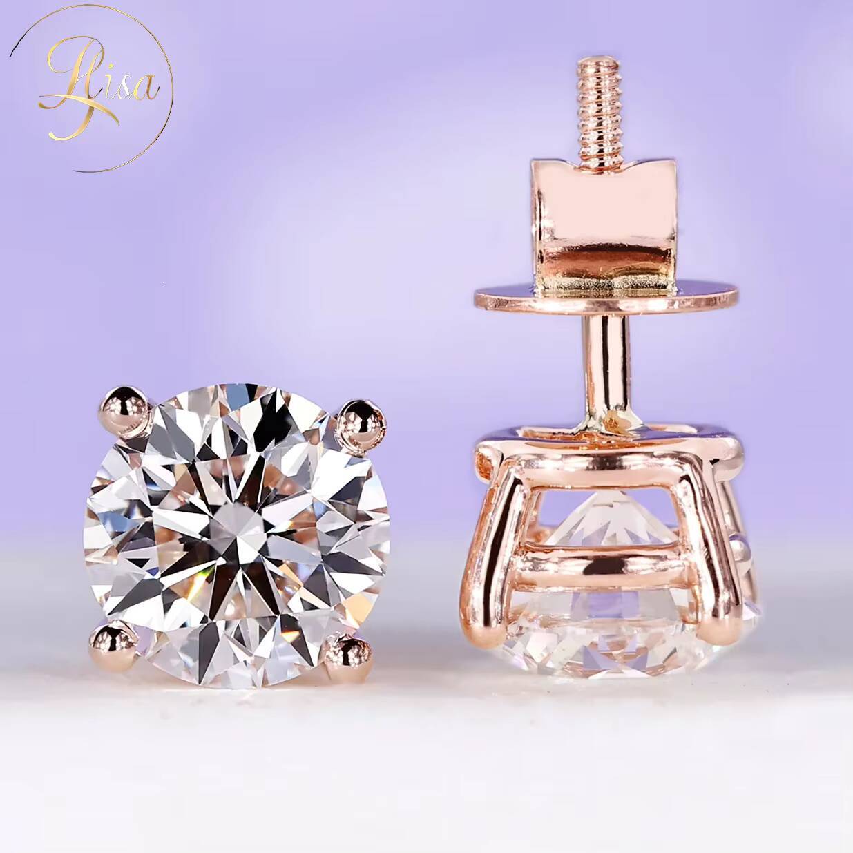 Custom Vvs Lab Grown Diamond Studs Earrings Men IGI Certified 10K 14K 18K Gold Lab Made Created Diamond Earring Women Jewelry