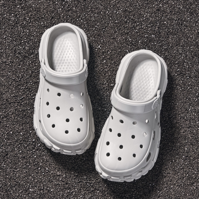 Men's and women's white thick soled sandals, breathable and lightweight slip on sandals for casual beach daily wear, free shipping