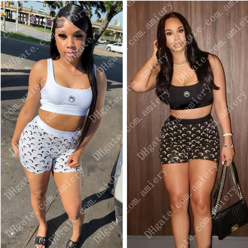 Designer Womens Tracksuits Fashion Sexy Clubwear Two Piece Set Elastic Tight Printed Top And Leggings Shorts Sets Casual Suit