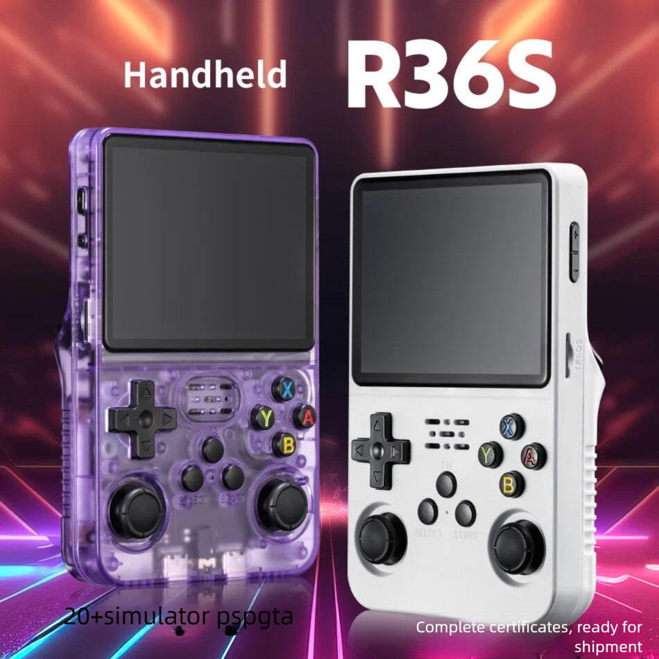 R36S Open Source Handheld 3.5inch HD Games Portable PSP Retro Joystick Game Console BA Arcade Cross-Border