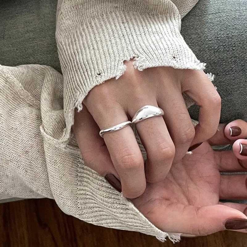 VENTFILLE 925 Sterling Silver Irregular Ring for Women Geometry Versatile Minimalism Accessories Jewelry Gift Dropshipping H260327