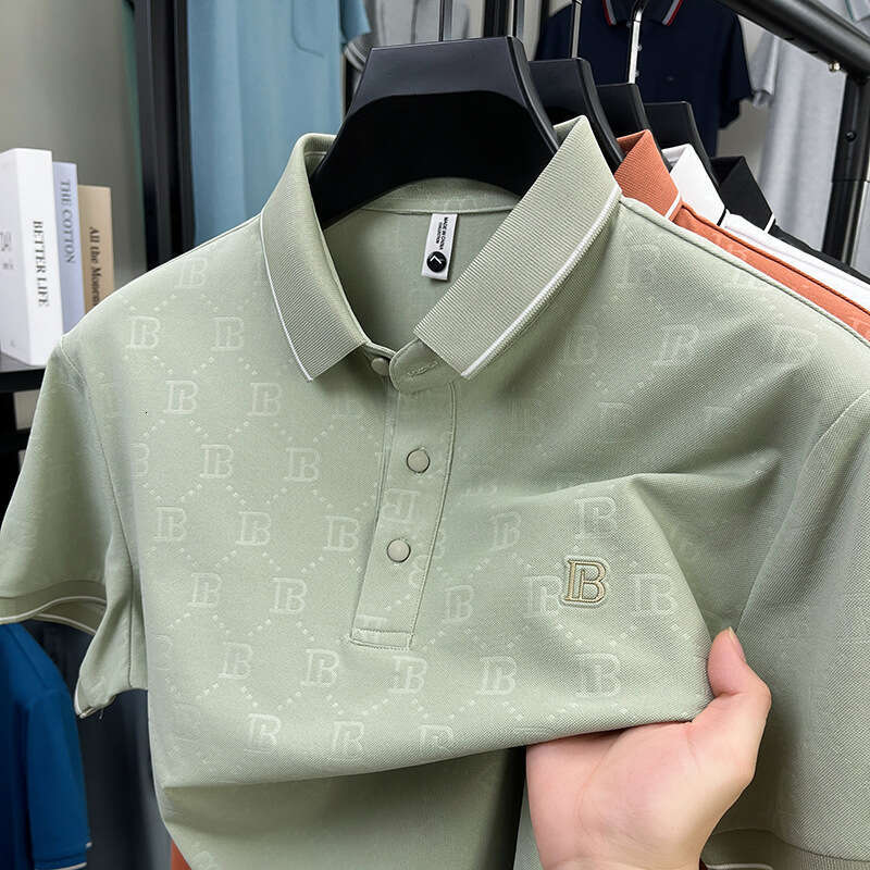 Same style as in the mall Hong Kong stock removed from shelves Mens POLO shirt new summer model loose fit business casual T-shirt base shirt for