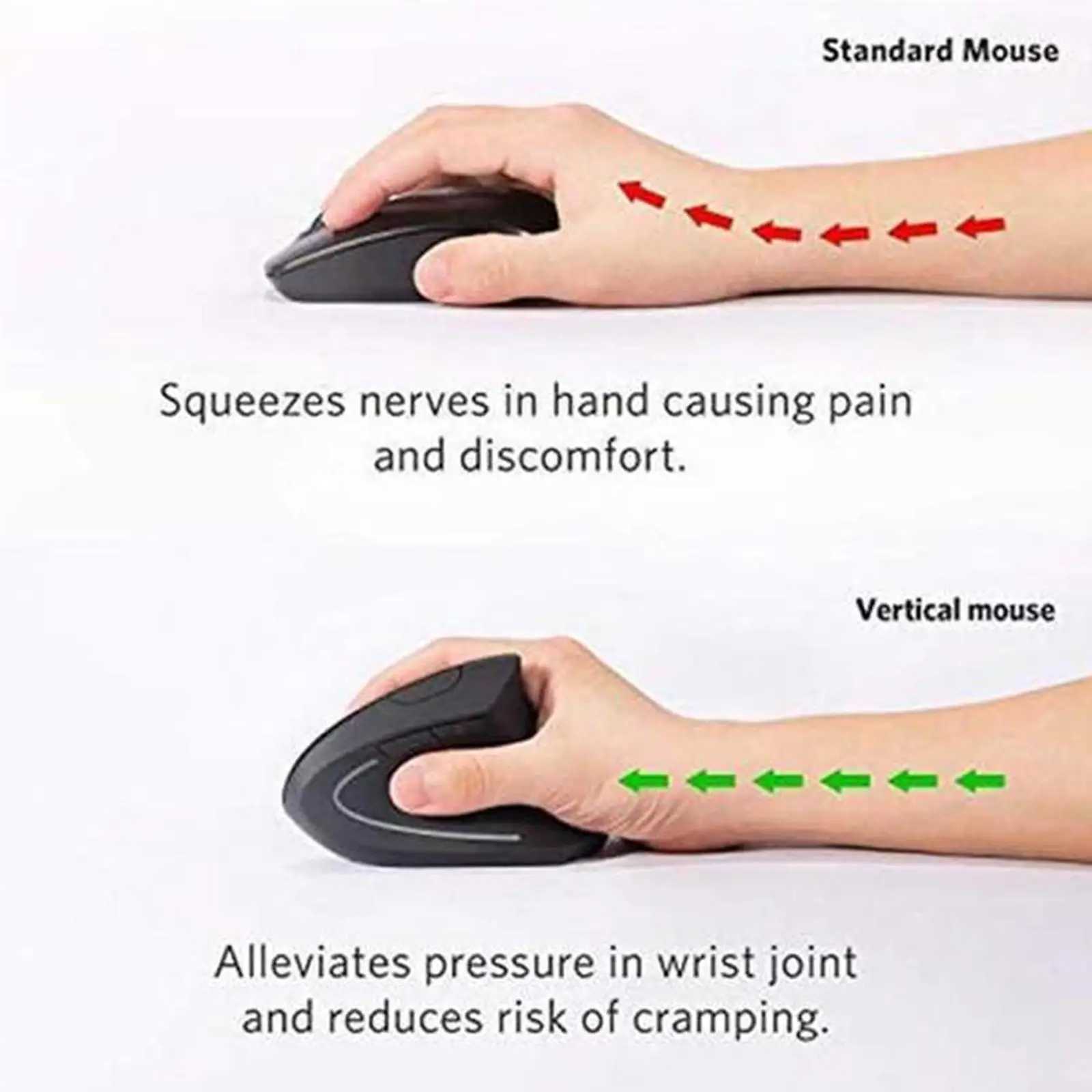 Wireless Vertical Ergonomic Mouse Luminous Optical Upright Office Computer Mouse USB 24G Laptop Desktop Accessories High Qualit D260327