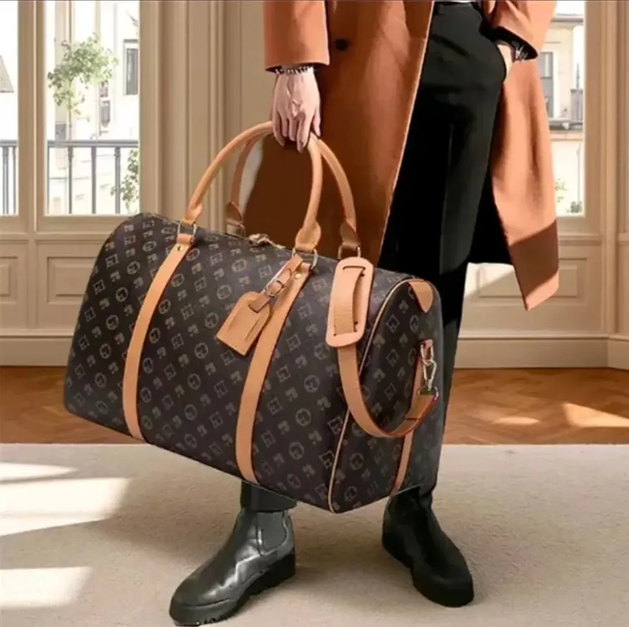 Luxury Fashion Duffel Men Woman Designer Travel Bag Clutch on Luggage Bag basketball louisities vittuon Totes Keepall 55CM Clear Handbag Vouiton Women Duffle Bags